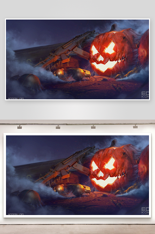 万圣节南瓜与机械装置-众图网