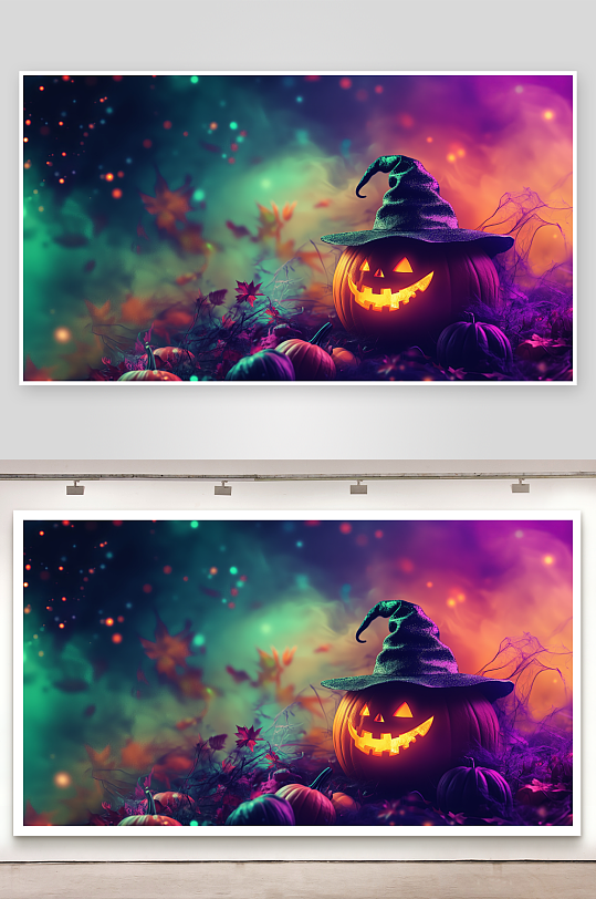 万圣节南瓜灯奇幻夜景-众图网