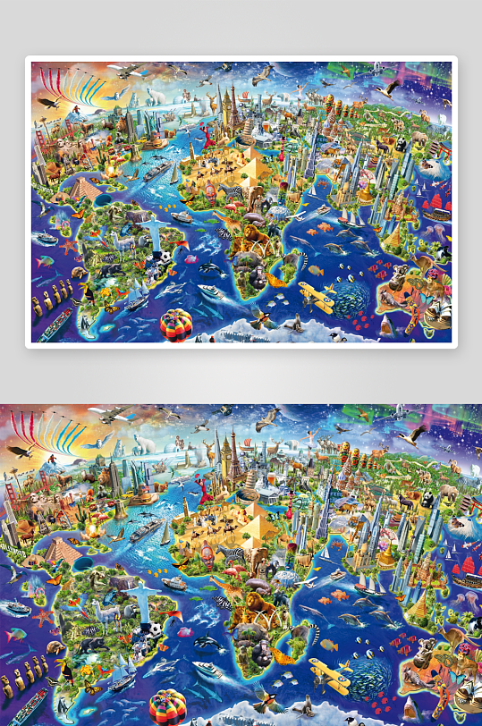 世界地图创意艺术画集锦-众图网