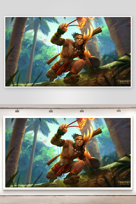 丛林战士手持火焰绳索-众图网