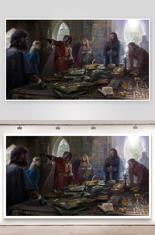 中世纪人物会议场景-众图网