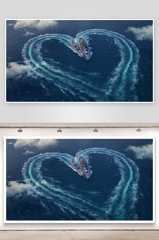 两舰航行留心形航迹-众图网