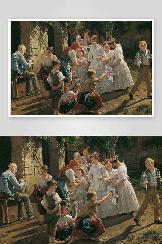 乡村聚会欢庆场景-众图网