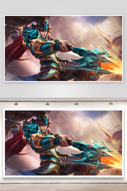 古代战士挥舞长矛战斗场景-众图网