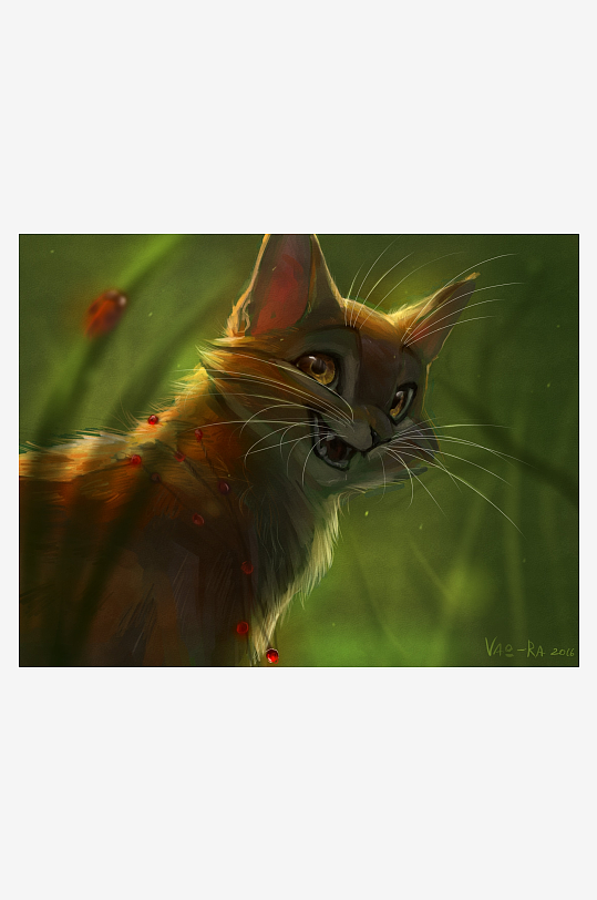 丛林中的橙色猫科动物特写-众图网