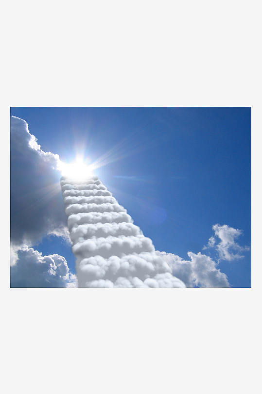 云梯通天阳光闪耀-众图网