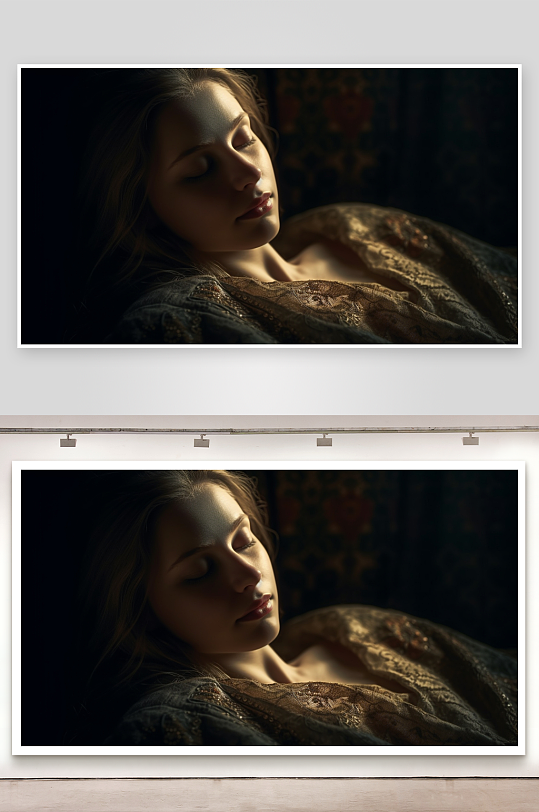 古典风格女性肖像光影艺术-众图网