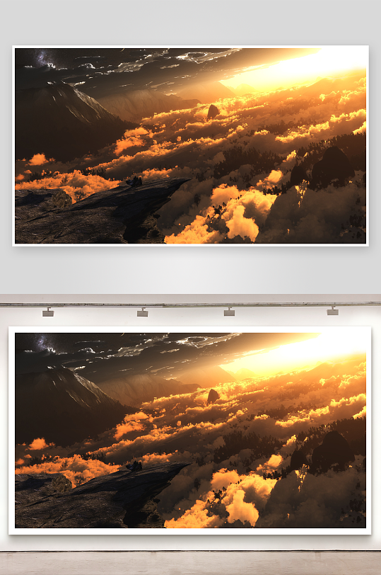 云海日出山峰壮丽景观-众图网