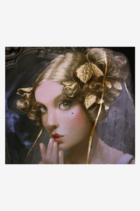 古典风格女性肖像画-众图网