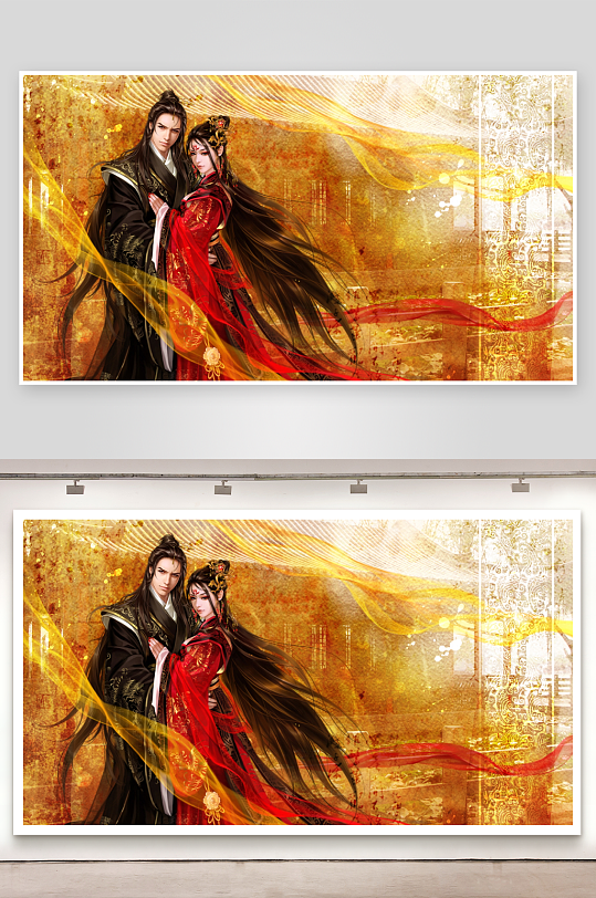 古风人物对视画面-众图网