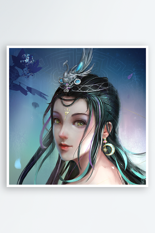 古风仕女头像细腻描绘-众图网