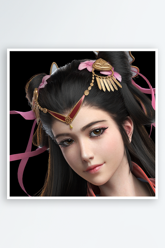 古风仕女头饰特写-众图网