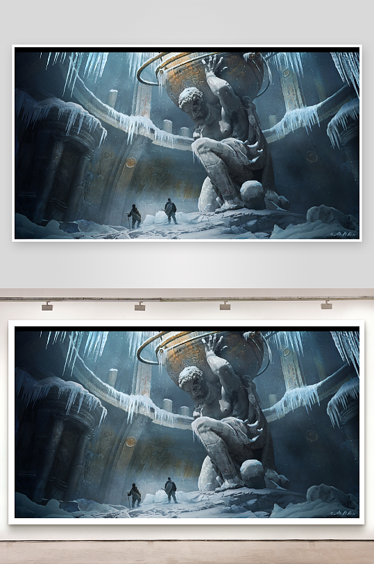 冰封巨像与探险者-众图网