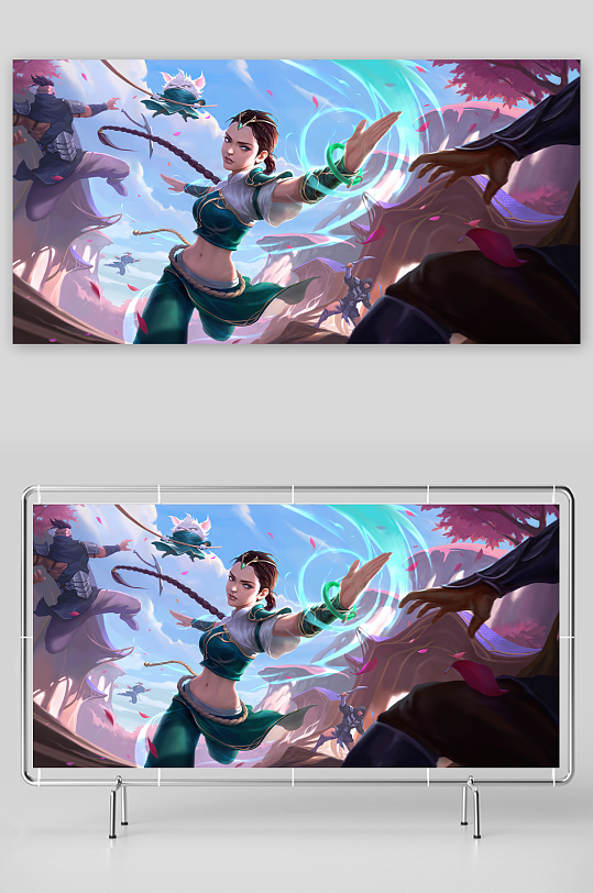 古风仙侠战斗场景插画-众图网