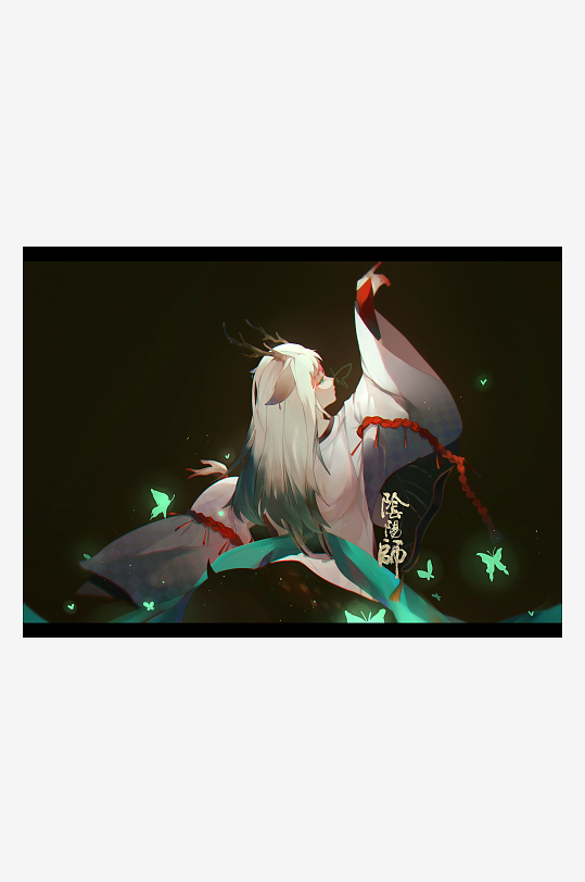 古风仙子蝴蝶环绕唯美插画-众图网