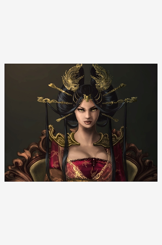 古风华丽仕女画像-众图网