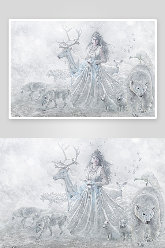 冰雪女王与野兽群-众图网