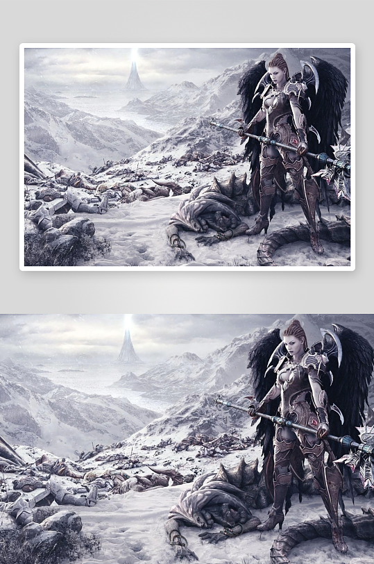 冰雪战场天使战士-众图网