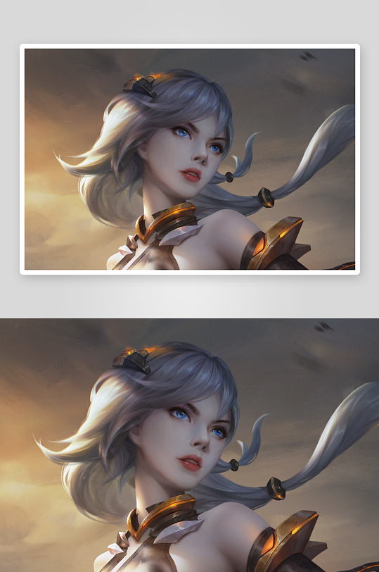 动漫风格银发蓝眼女性角色-众图网