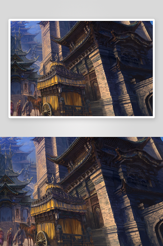 古风建筑街景人物车马-众图网