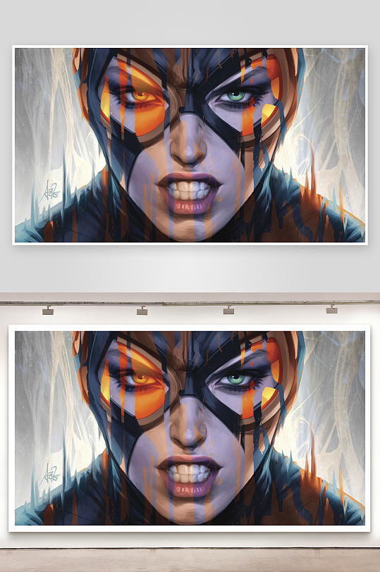 动漫风格面具人物特写-众图网