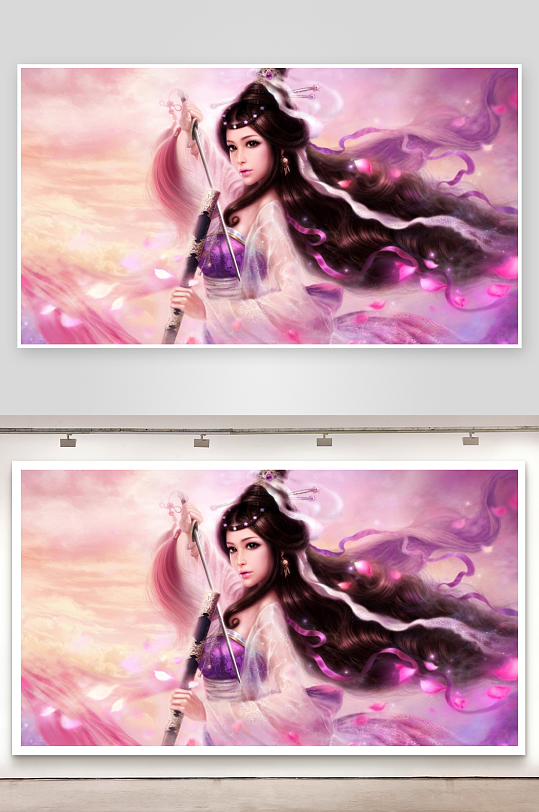 古风持剑女子飘逸唯美画面-众图网