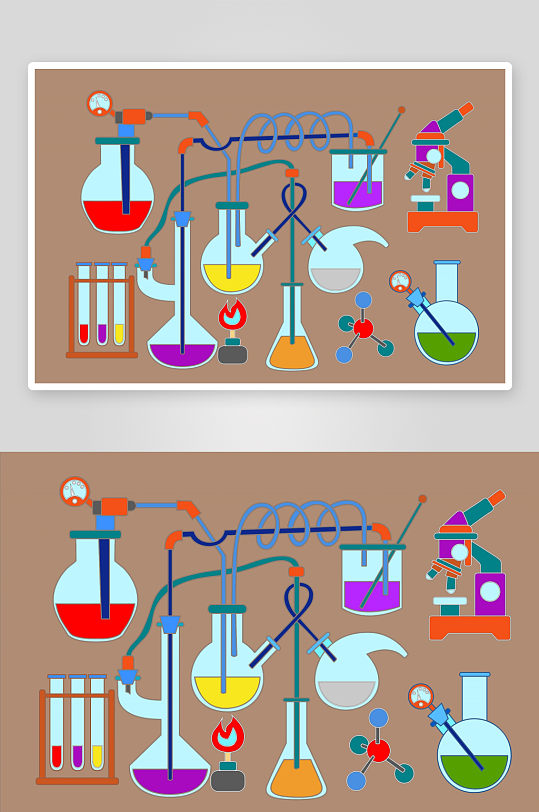 化学实验仪器与分子结构图-众图网