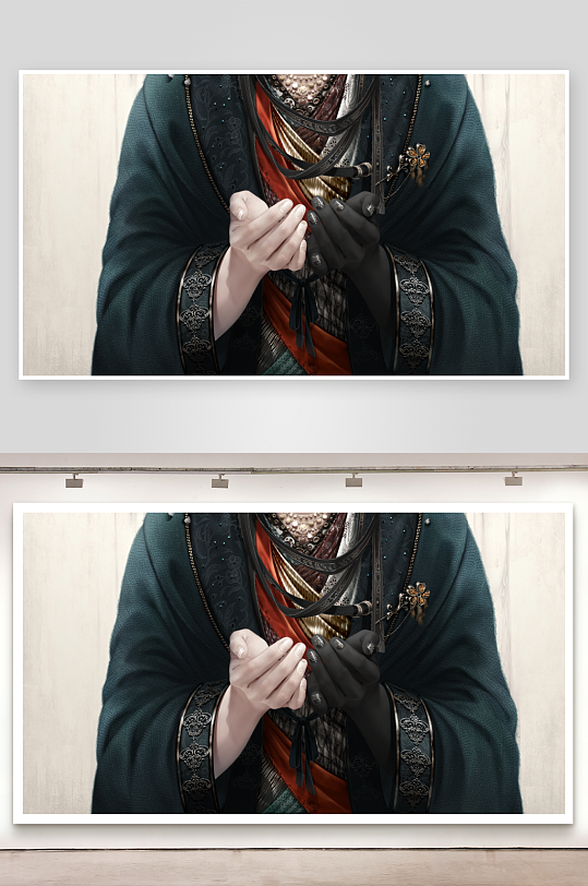 古风服饰人物双手特写-众图网