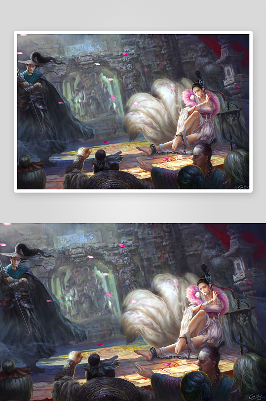 古风神话场景人物对峙-众图网