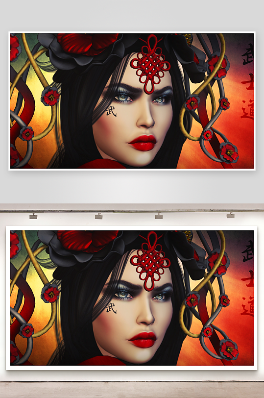 古风美人头饰华丽妆容精致-众图网