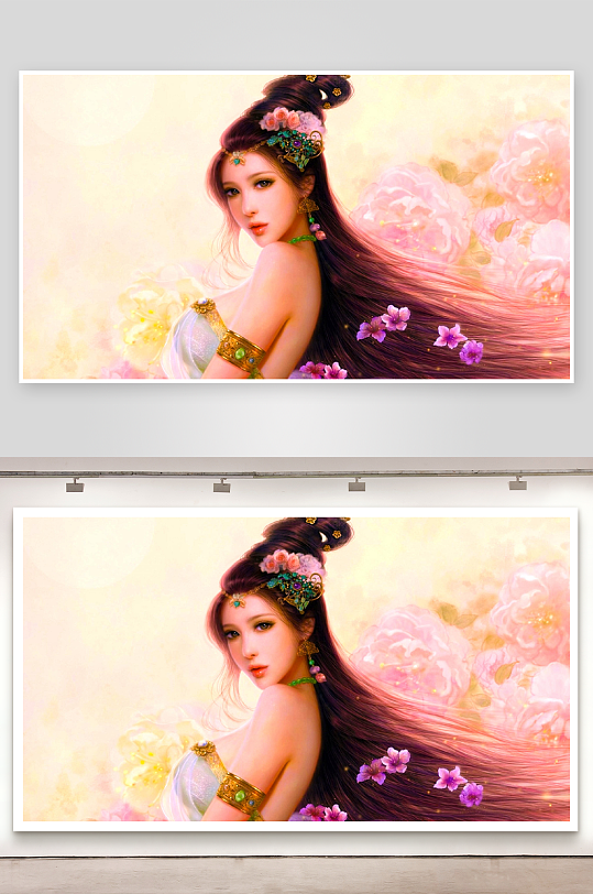 古风美人花间凝眸-众图网