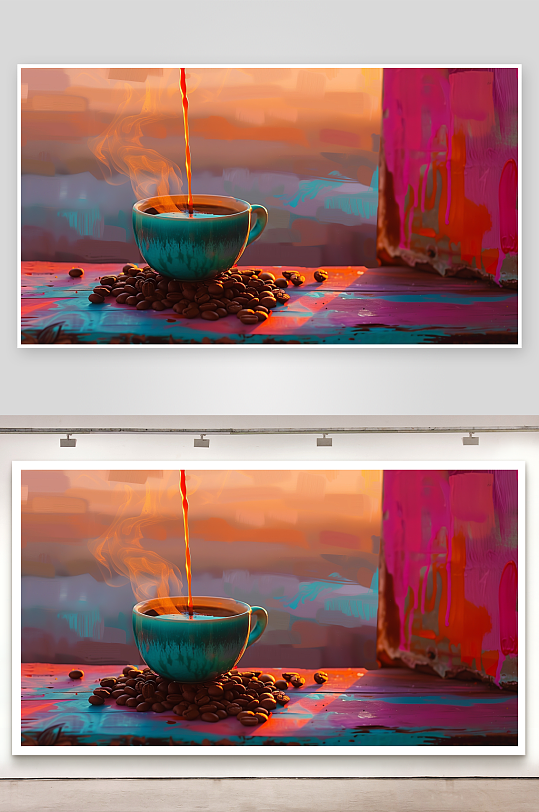 咖啡倾注热气腾腾-众图网