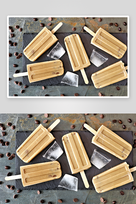 咖啡口味冰棍摆盘-众图网