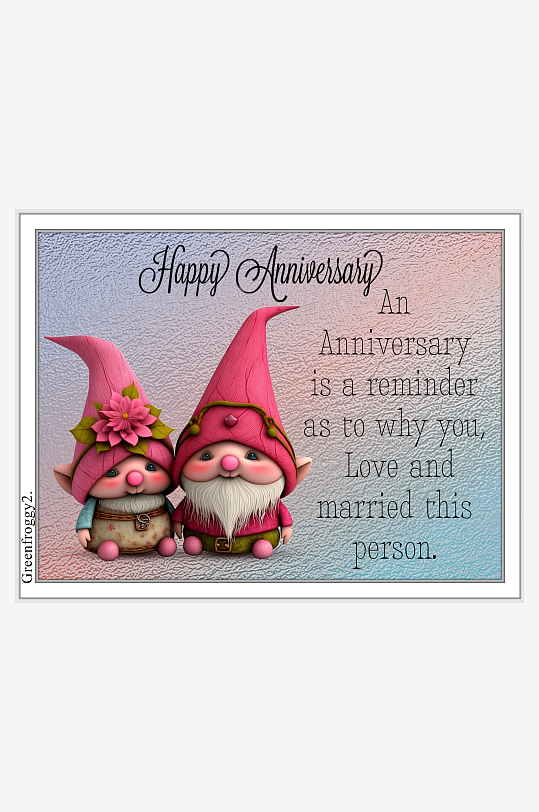 卡通小精灵庆祝周年纪念卡片-众图网