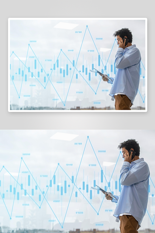 商务人士分析金融图表-众图网