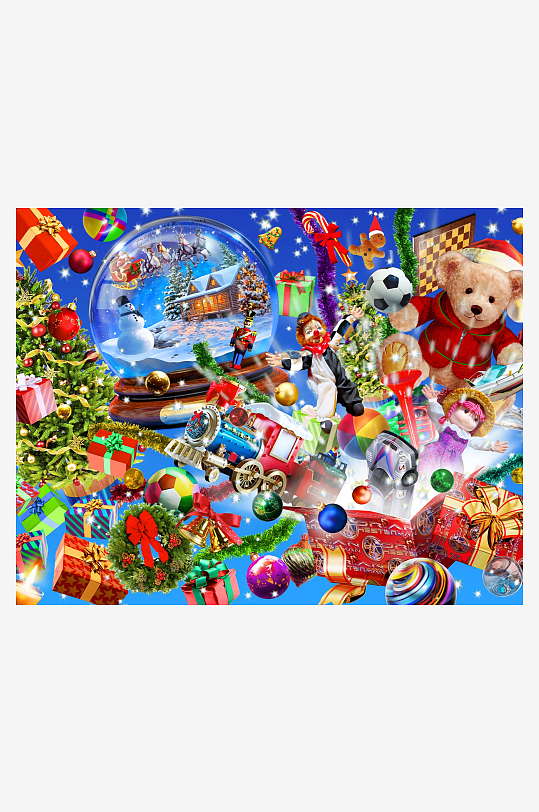 圣诞主题创意拼贴画-众图网