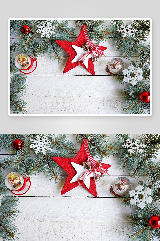 圣诞装饰木板场景-众图网