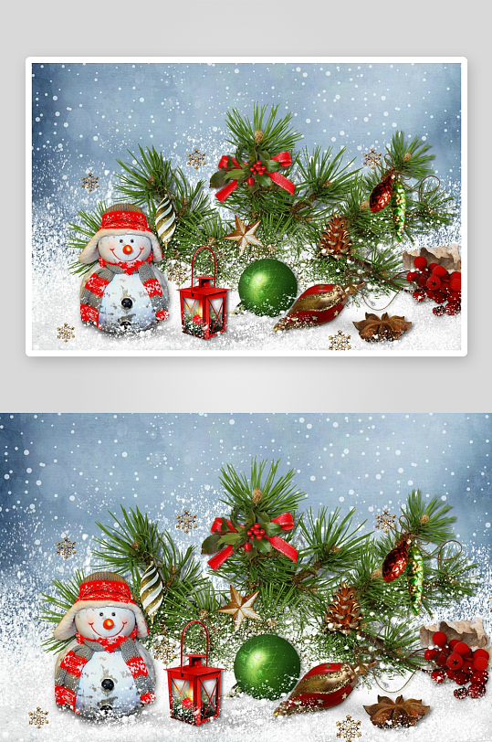 圣诞雪景装饰摆件-众图网