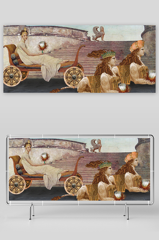 古典神话人物与华丽马车-众图网