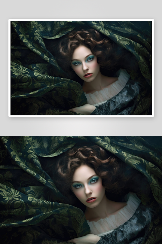 复古风格女性肖像艺术照-众图网