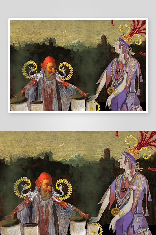 古典风格人物对峙场景-众图网