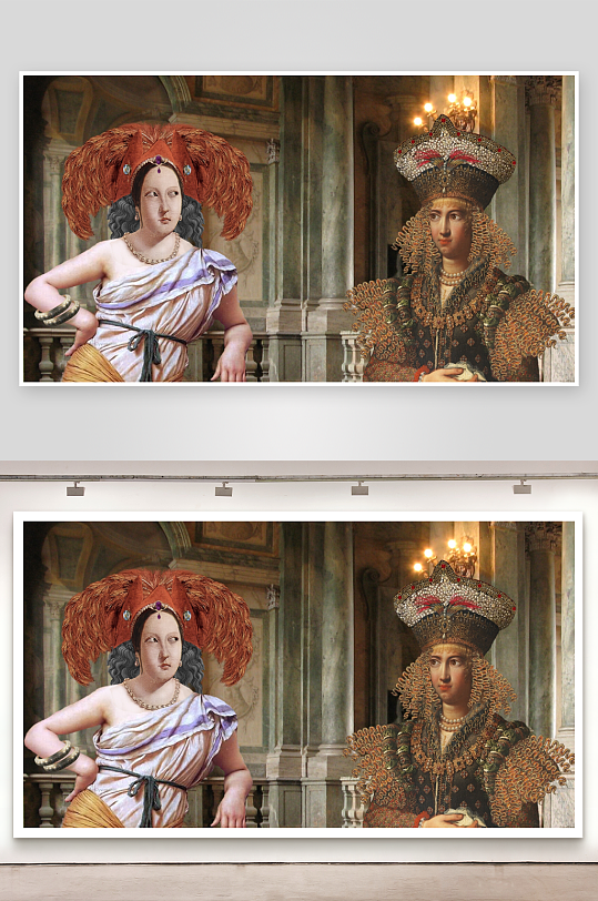 古典风格人物肖像对比-众图网