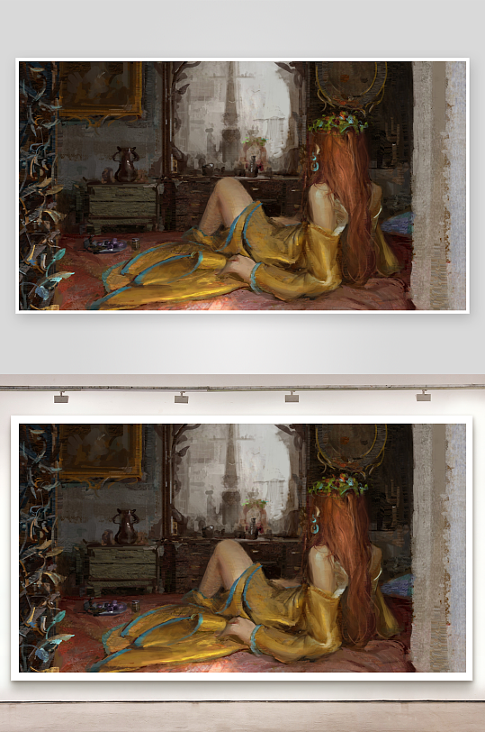 古典风格女子室内静坐图-众图网