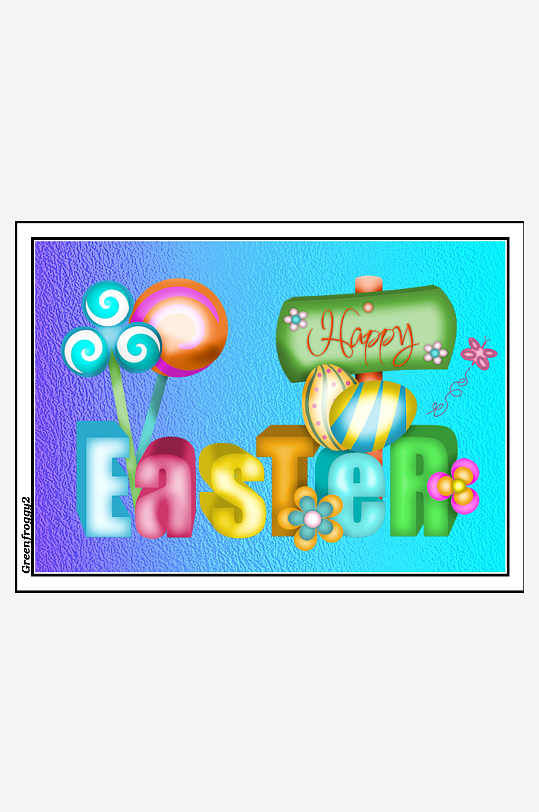 复活节主题彩色装饰图案-众图网