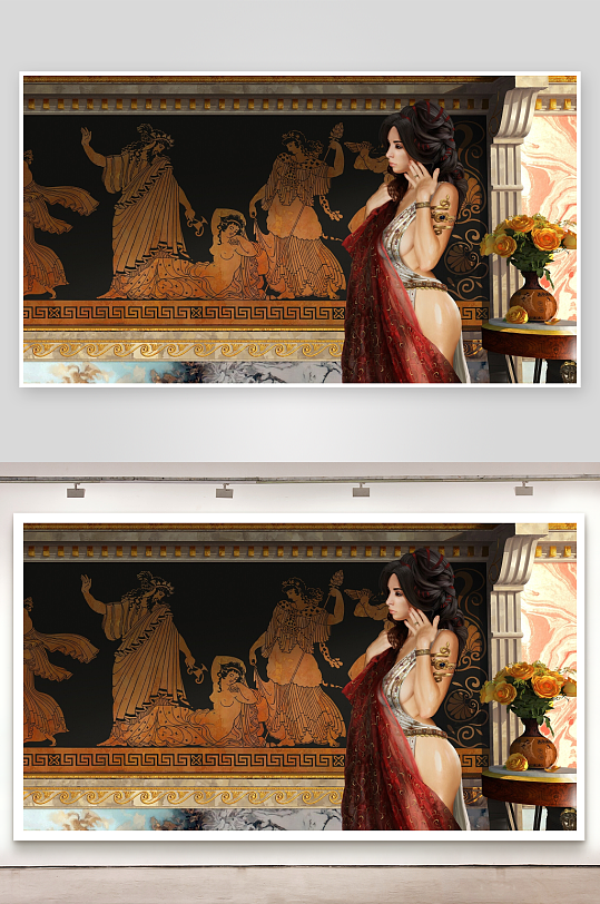 古典风格女性画像-众图网