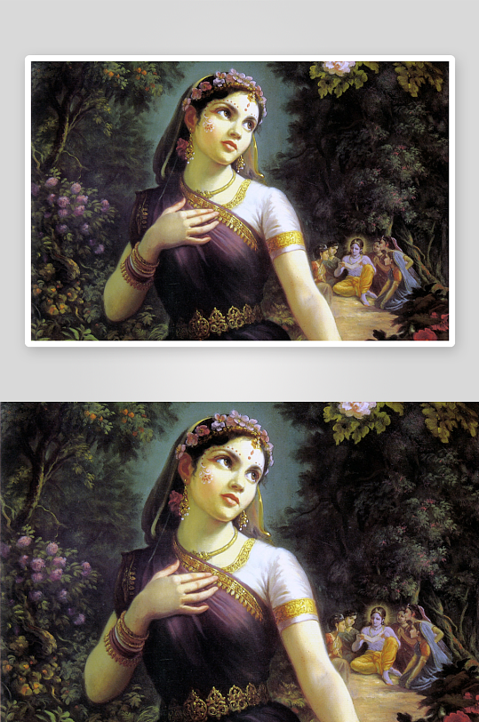 古典风格女性画像背景人物-众图网