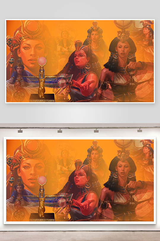 古埃及女神艺术插画-众图网