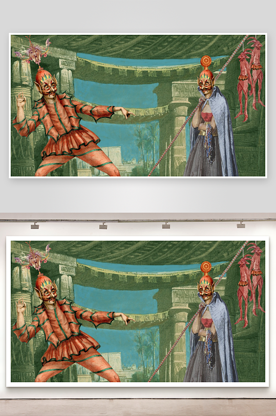 古埃及风格人物艺术插画-众图网