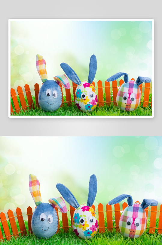 复活节彩蛋玩偶草丛摆拍-众图网