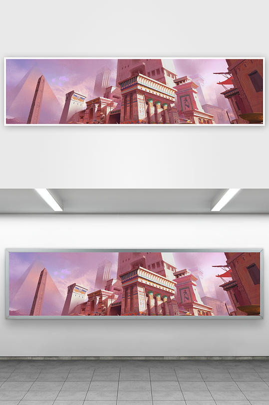 古埃及风格建筑群景观-众图网